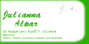 julianna alpar business card